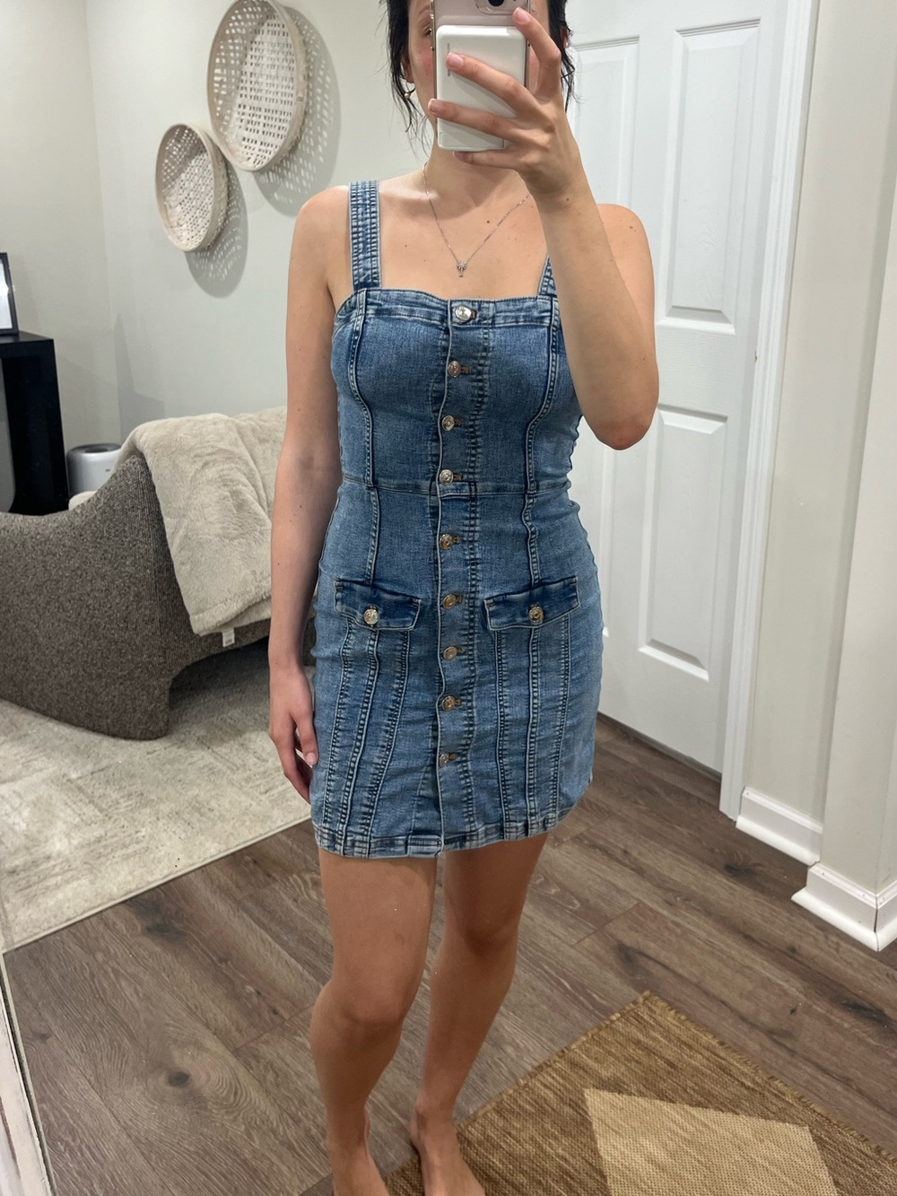 H&M Divided Button-Up Denim Mini Dress
